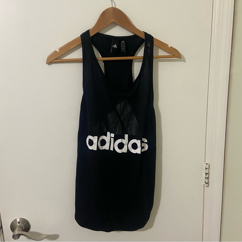 Adidas Women’s Black Logo Racerback Tank Top | Size M